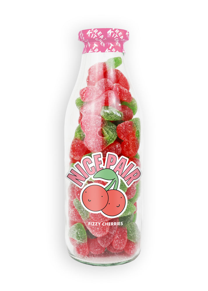 'Nice Pair' Gummy Cherry Message Sweet Bottle 380g