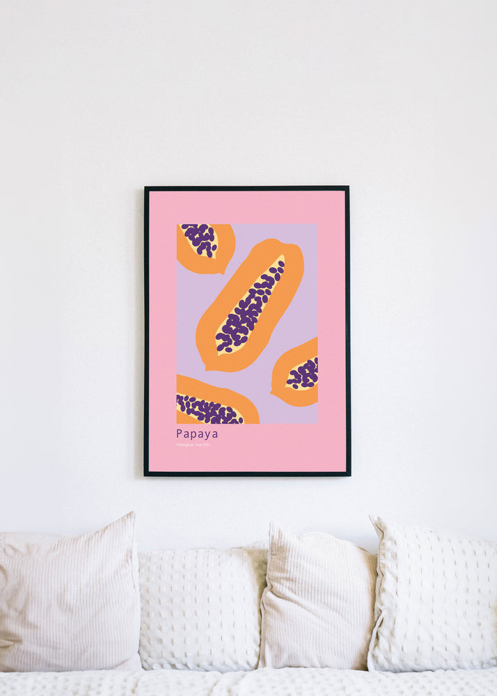 Papaya Design Art Print A3 | Papayas Fruit Wall Decor