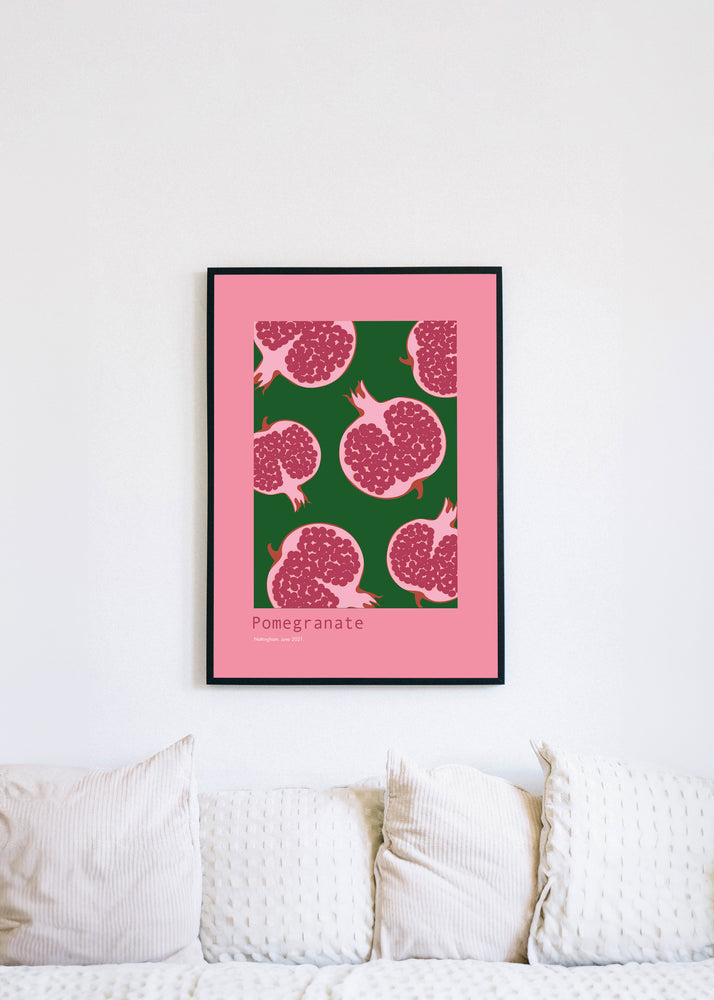 Pomegranate Design Art Print A4 | Pomegranate Fruit Wall Decor