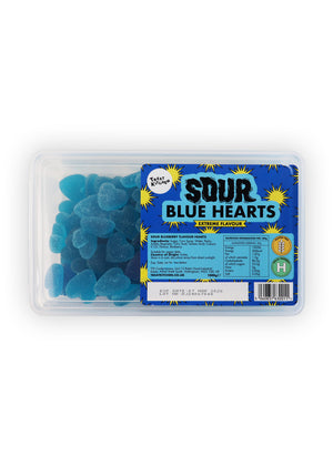 1KG of SOUR Blue Hearts Sweets (Vegan, Halal, Gluten Free)