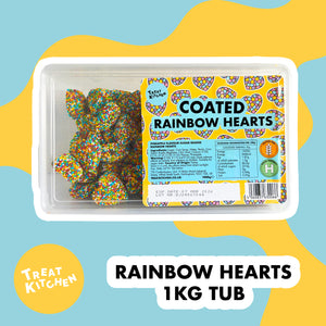 1KG of GUMMY Rainbow Hearts Sweets (Vegan, Halal, Gluten Free)