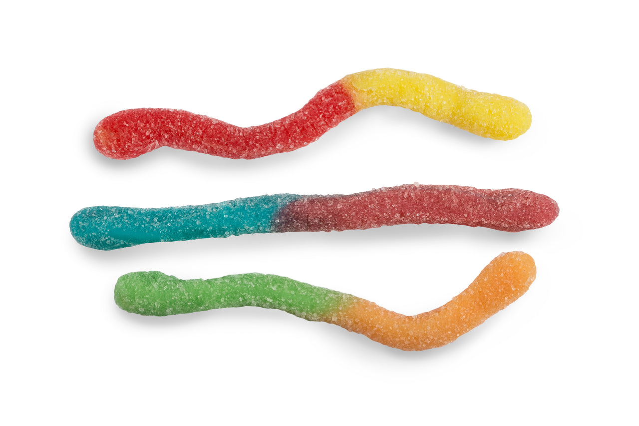 Sugared Neon Gummy Worms 1kg