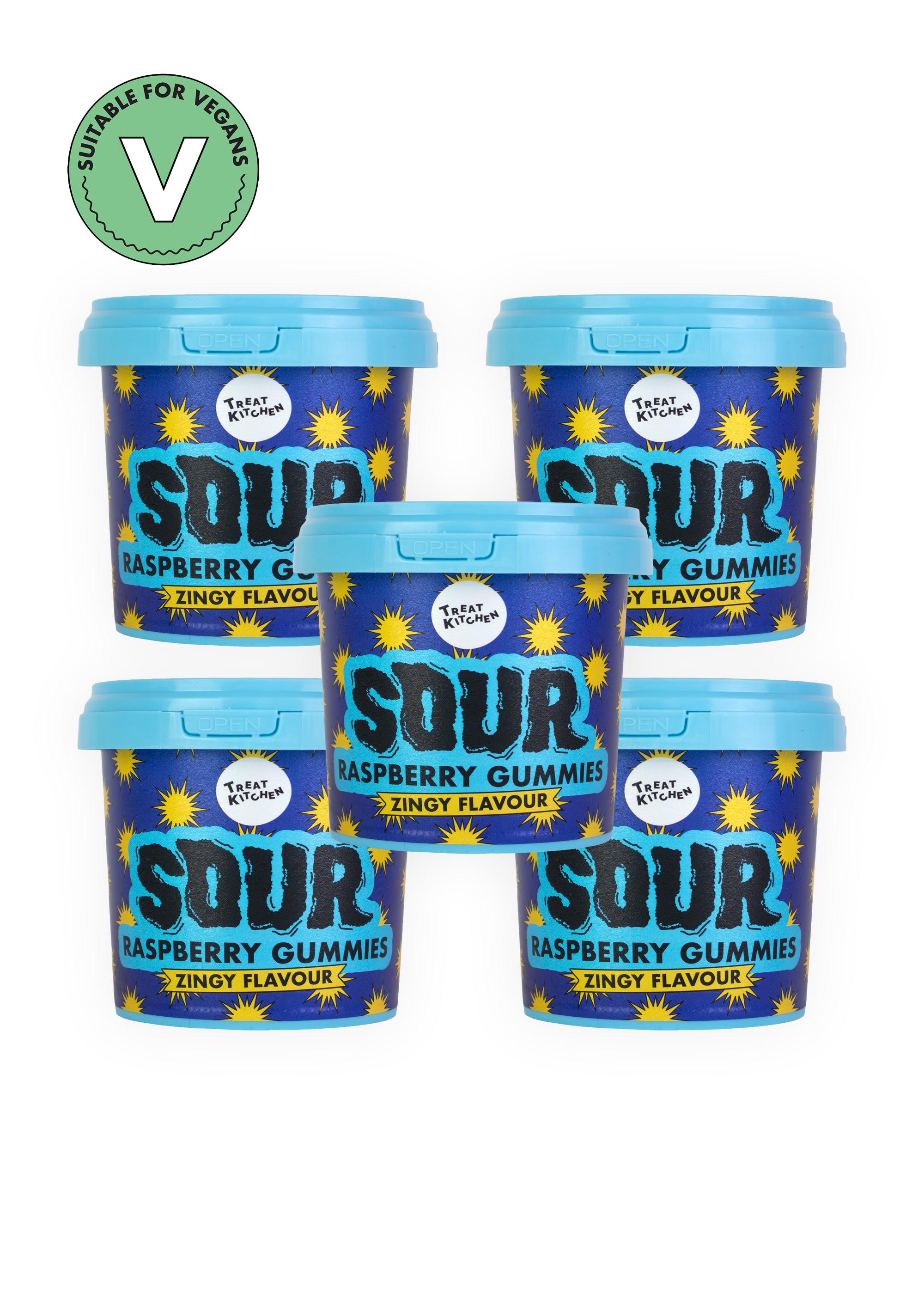 Sour Blue Raspberry Cubes Pot 150g x 5 – Treat Kitchen