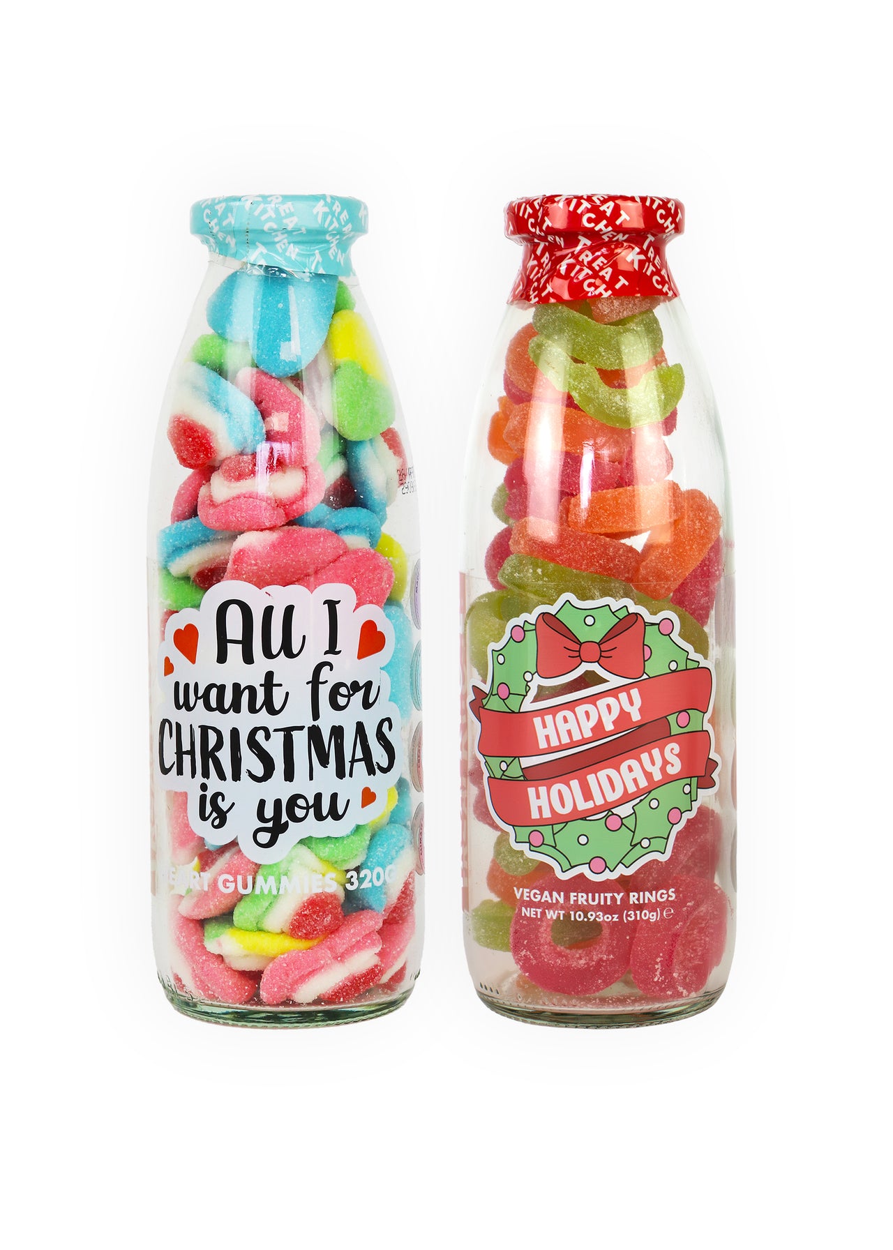 "All I Want For Christmas Is You" & "Happy Holidays" Duo message bottle pack