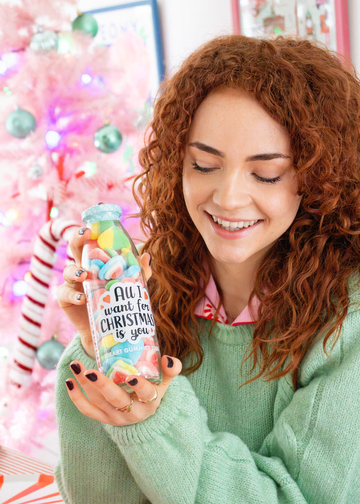 "All I Want For Christmas Is You" 3D Heart Sweets in a Bottle 320g