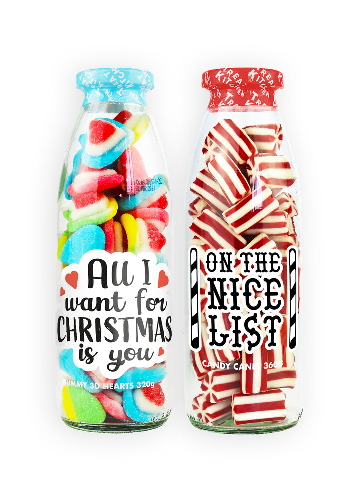 Christmas Message Bottle Duo Pack - On The Nice List & All I Want For Christmas