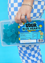 1KG of SOUR Blue Hearts Sweets (Vegan, Halal, Gluten Free)