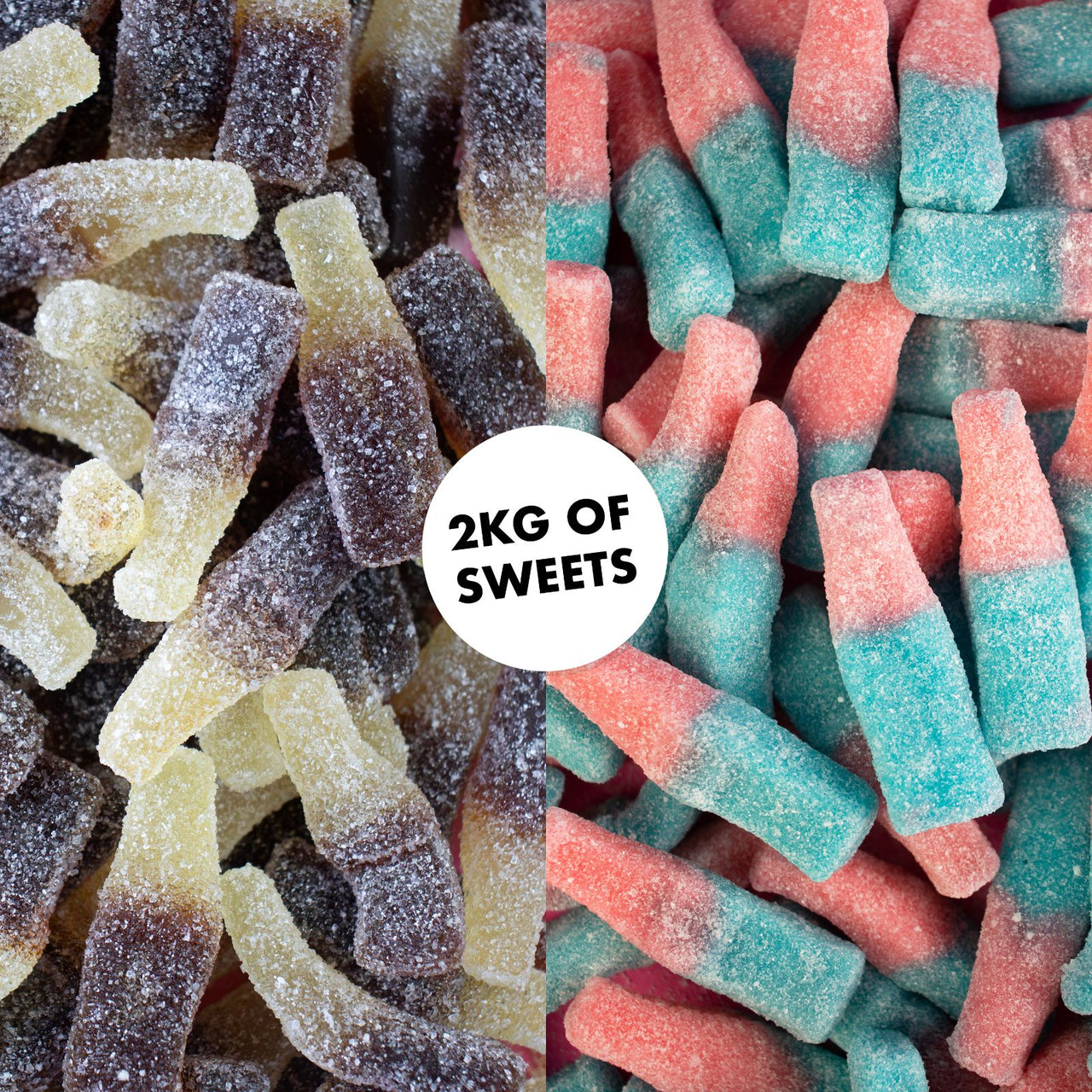 Bottle Mix 2kg – Bubblegum Bottles & Fizzy Cola Bottles Pick and Mix