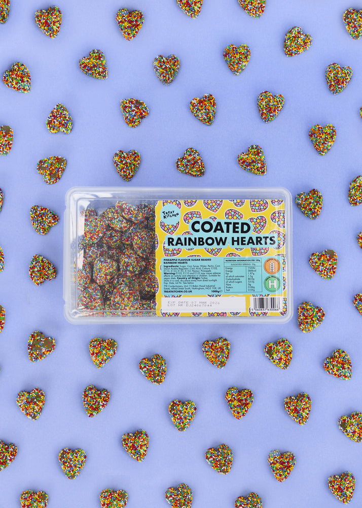 1KG of GUMMY Rainbow Hearts Sweets (Vegan, Halal, Gluten Free)