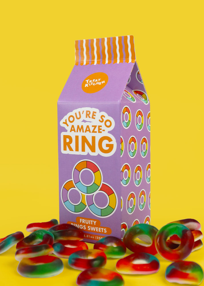 Gummy Fruity Rings Sweet Milk Carton