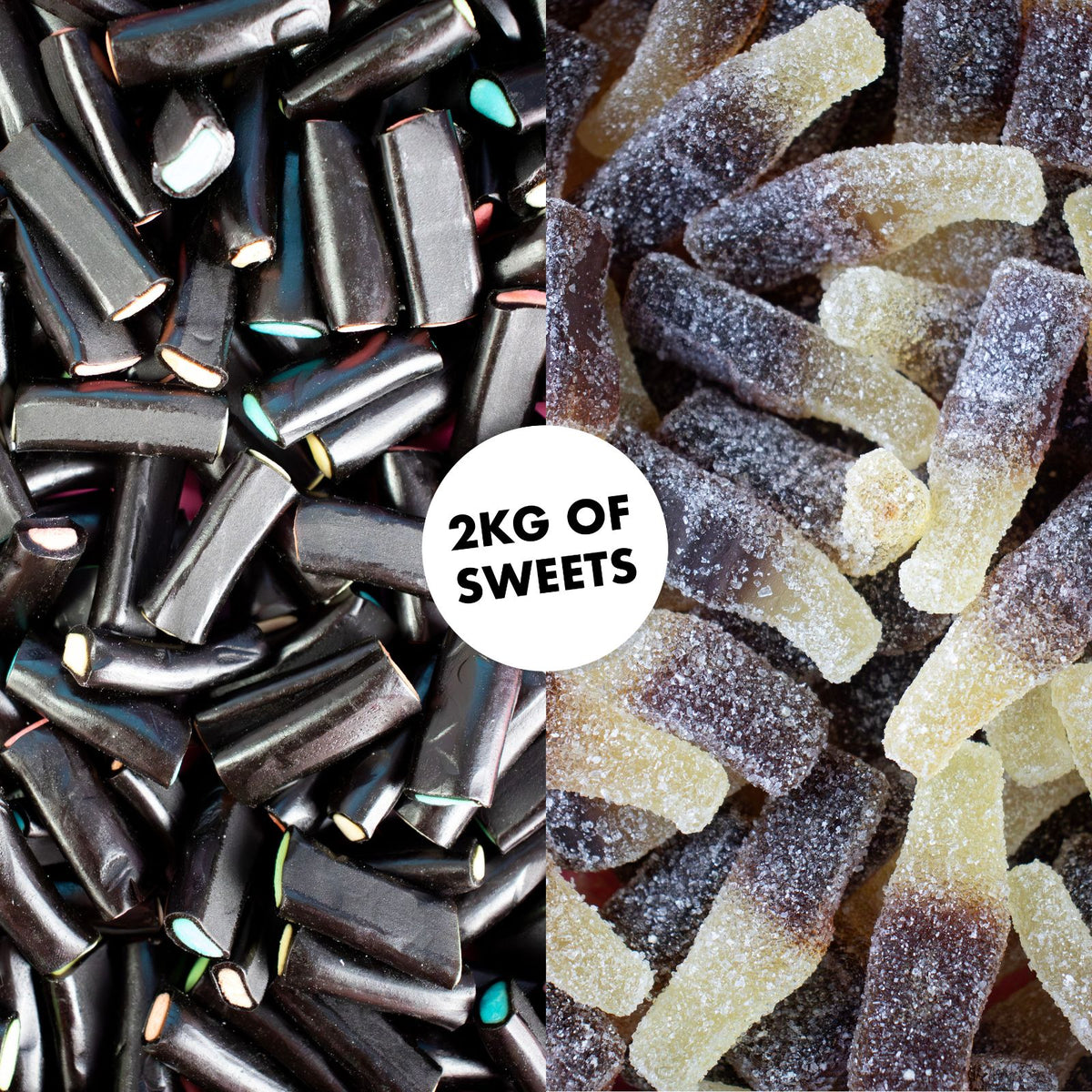 Dad Mix 2kg – Assorted Filled Liquorice & Fizzy Cola Bottles