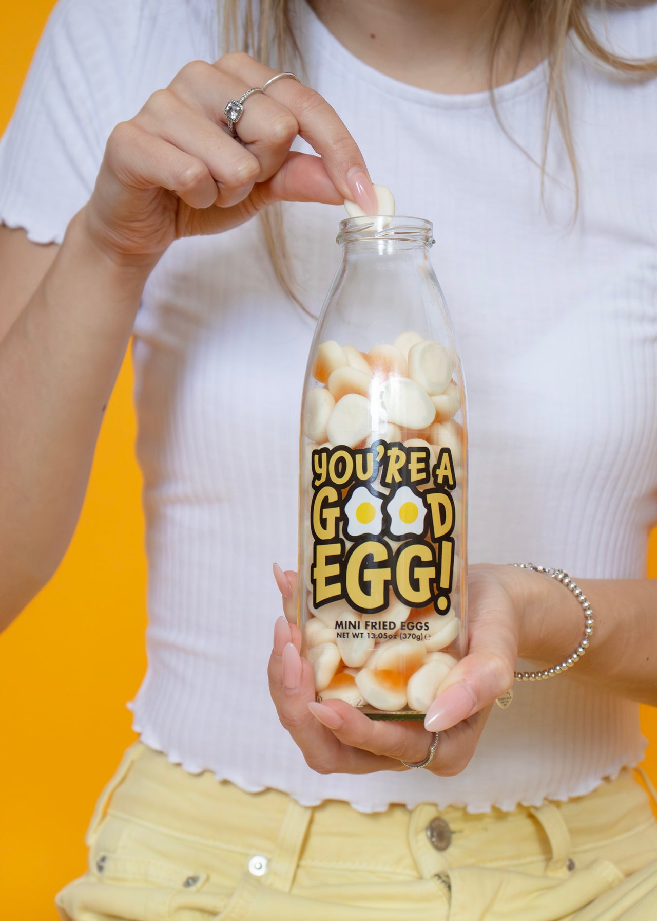 "You’re A Good Egg" Fried Eggs Sweets in a Bottle