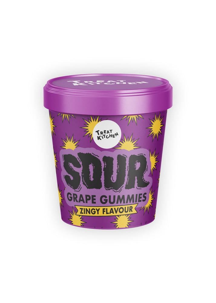 90g Purple Grape Flavour Super Sours Mini Tub