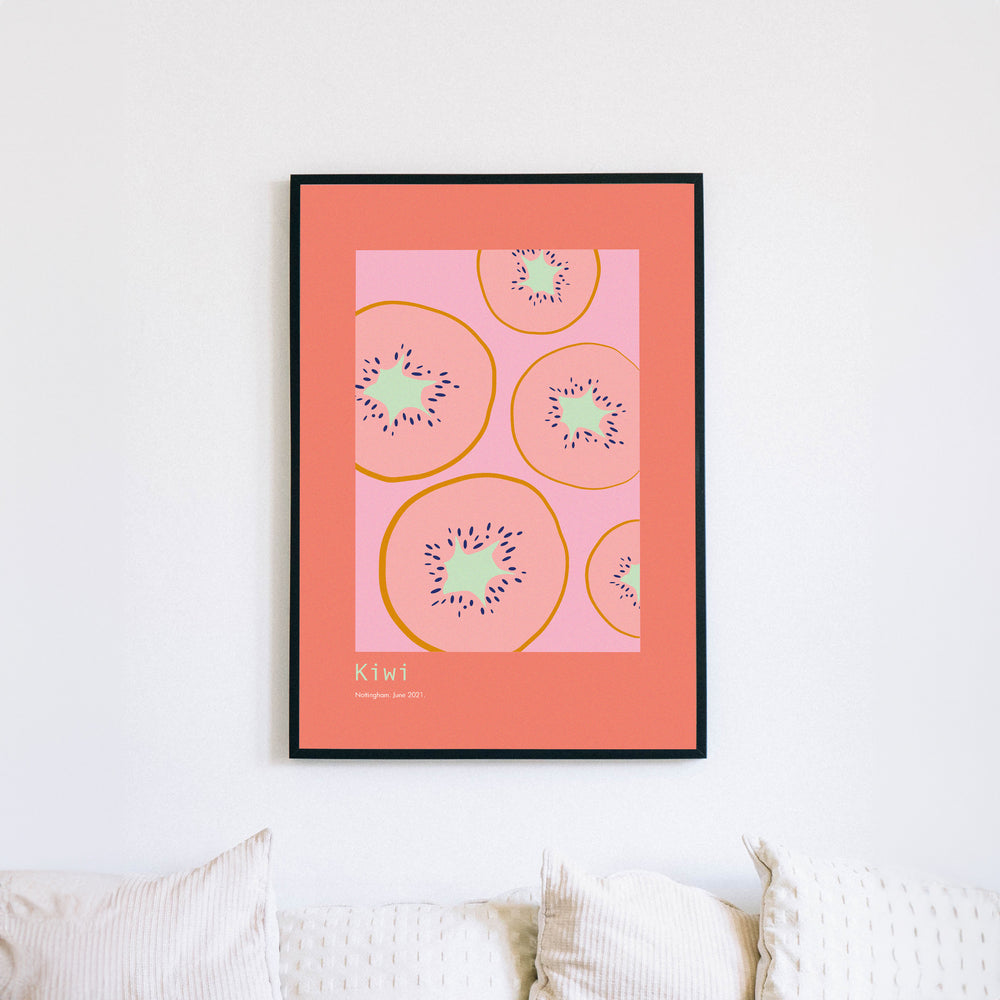 Kiwi Design Art Print A3 | Kiwis Fruit Wall Decor