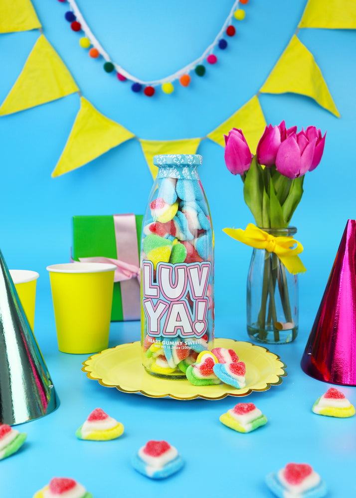 Luv Ya! - Gummy Hearts Sweets in Message Bottle