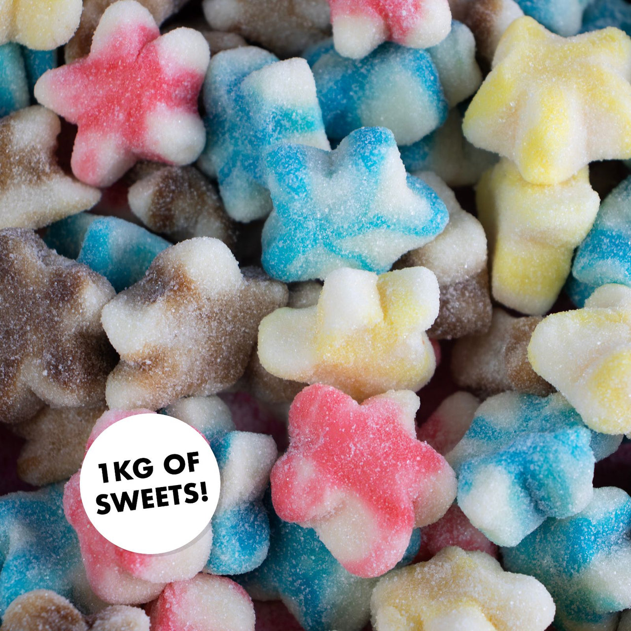 Sugared Mixed Twist Stars 1kg