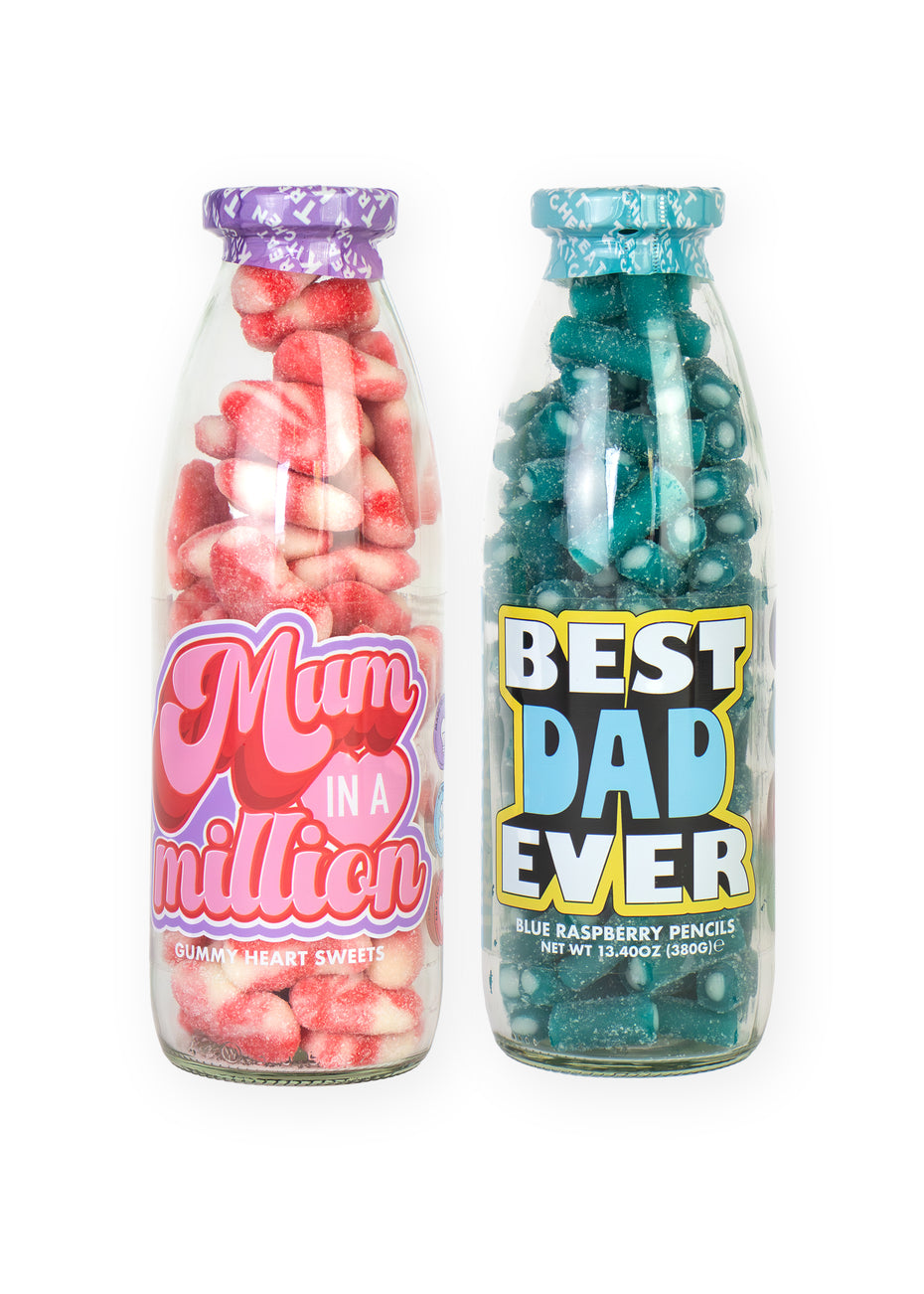 Mum In A Million & Best Dad Ever Message Bottle Duo
