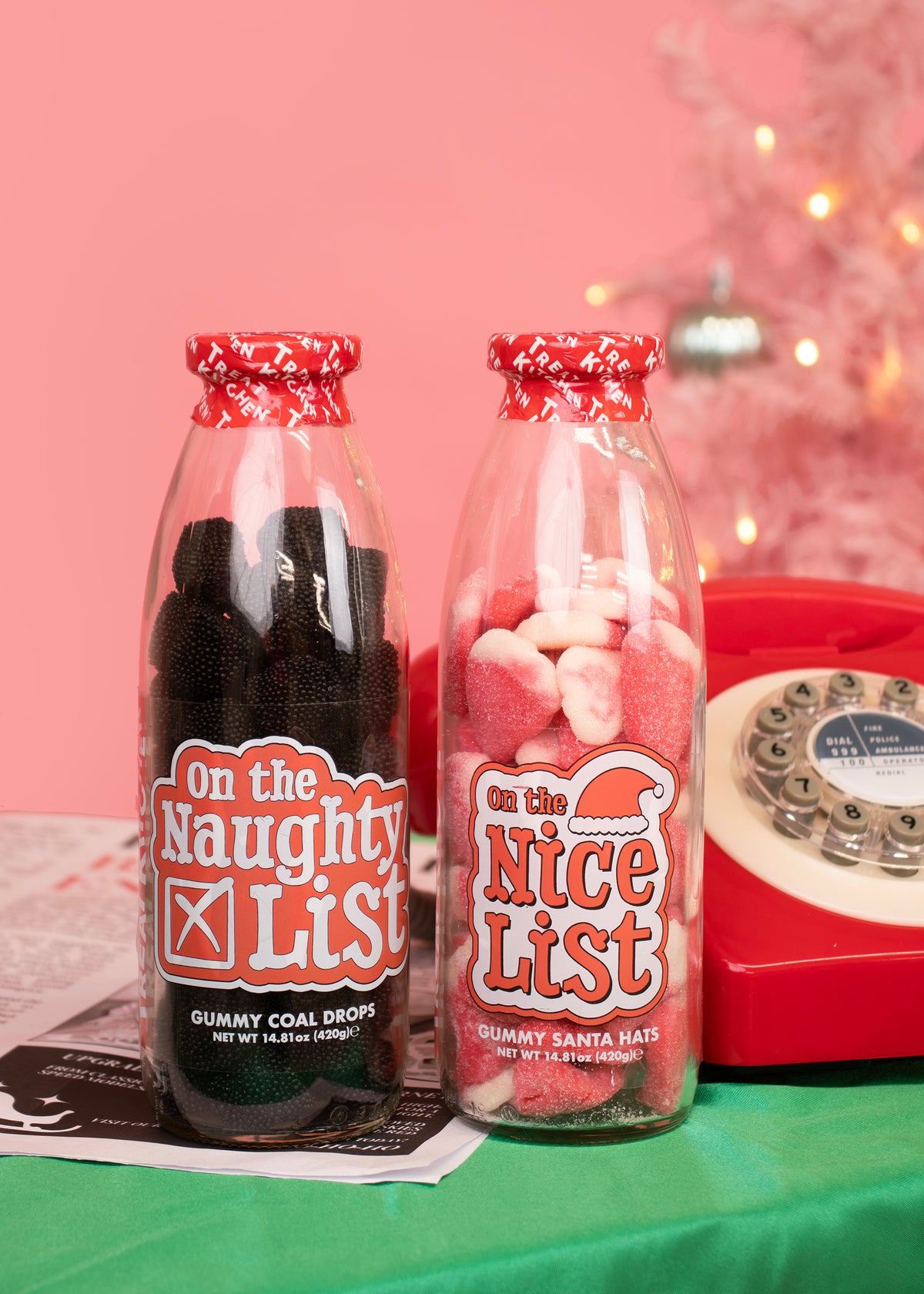 "On The Nice List" & "On The Naughty List" Sweets In Message Bottle Duo Pack