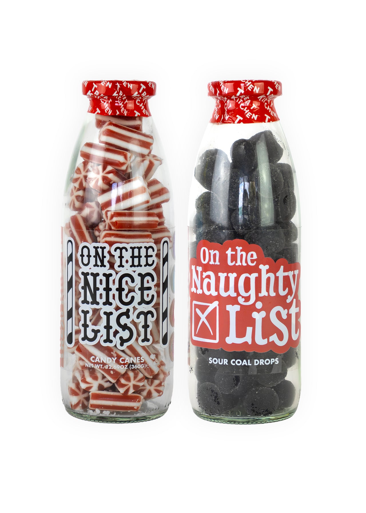 "On The Nice List" & "On The Naughty List" Duo message bottle pack