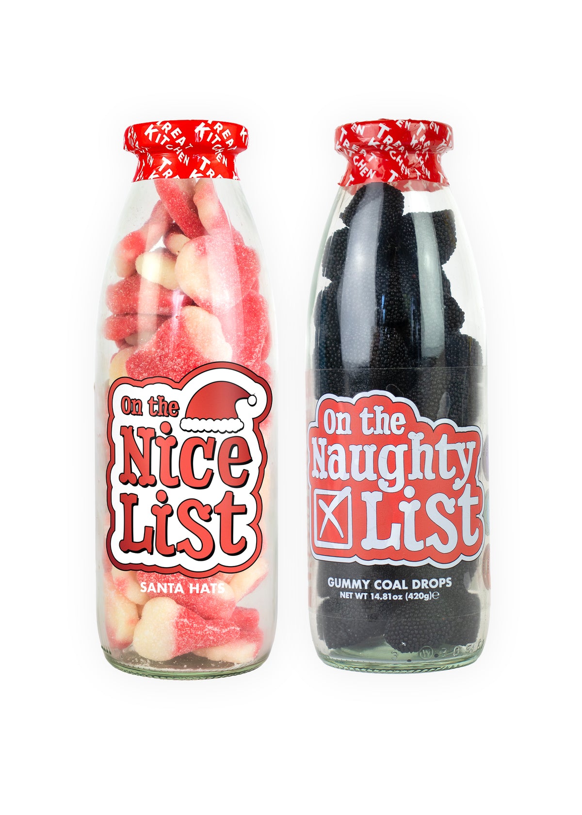 "On The Nice List" & "On The Naughty List" Sweets In Message Bottle Duo Pack