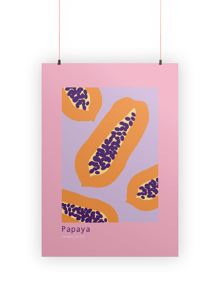 
                
                    Load image into Gallery viewer, Papaya Design Art Print A3 | Papayas Fruit Wall Decor
                
            