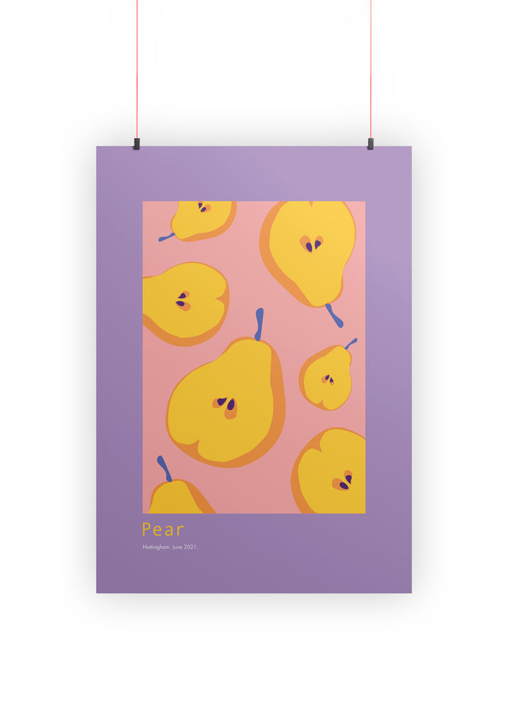 Pears Design Art Print A4 | Pear Fruit Wall Decor