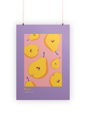 Pears Design Art Print A4 | Pear Fruit Wall Decor