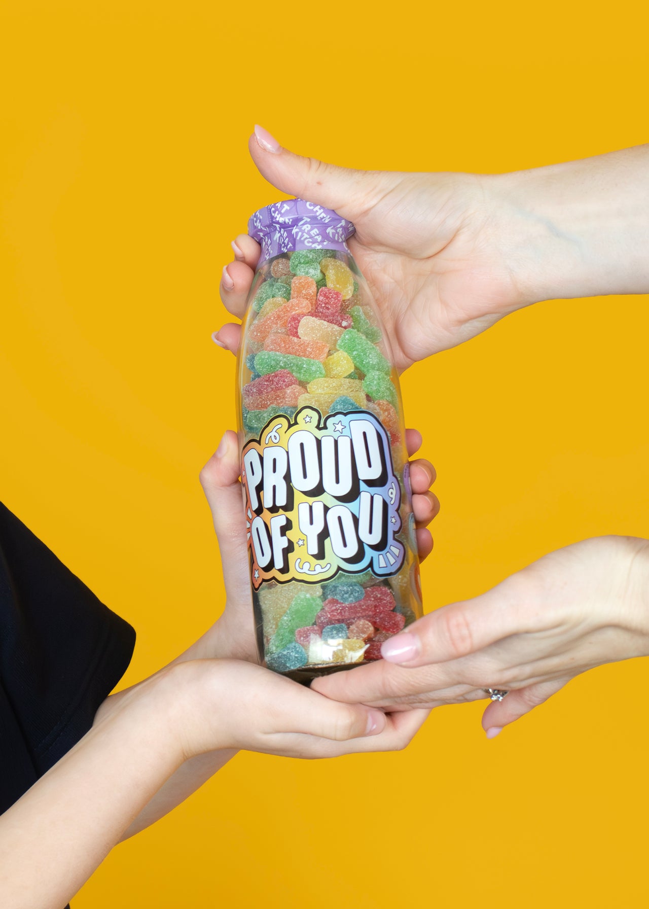 "Proud Of You" Message Bottle Of Sweets