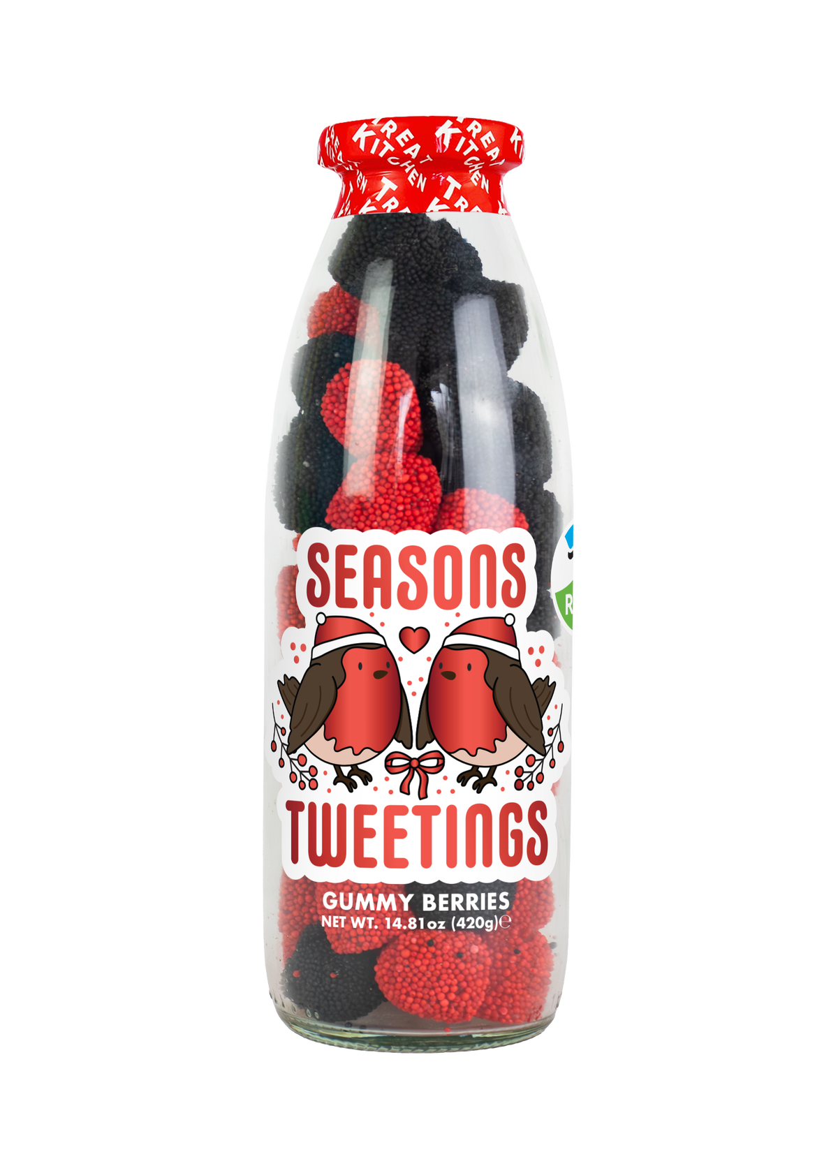 RSPB "Seasons Tweetings" Vegan Berry Message Bottle of Sweets