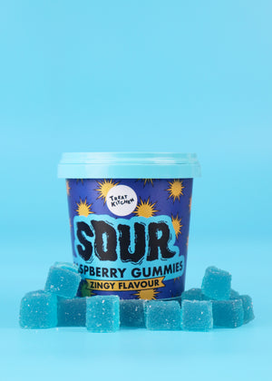 90g Blue Raspberry Flavour Super Sours Mini Tub