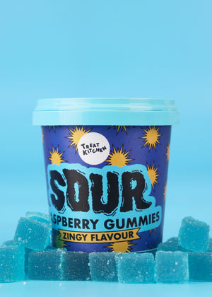 90g Blue Raspberry Flavour Super Sours Mini Tub