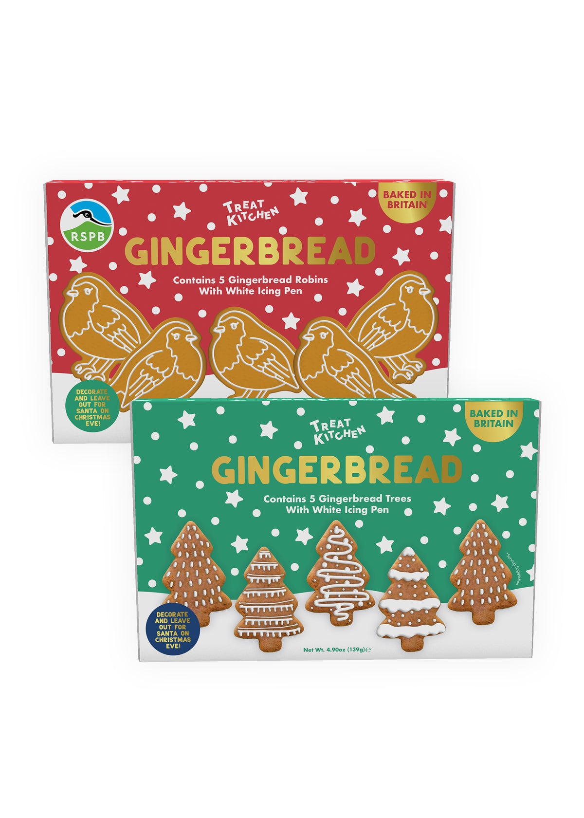 RSPB Letterbox Gingerbread Robins And Tree's Decorating Kits