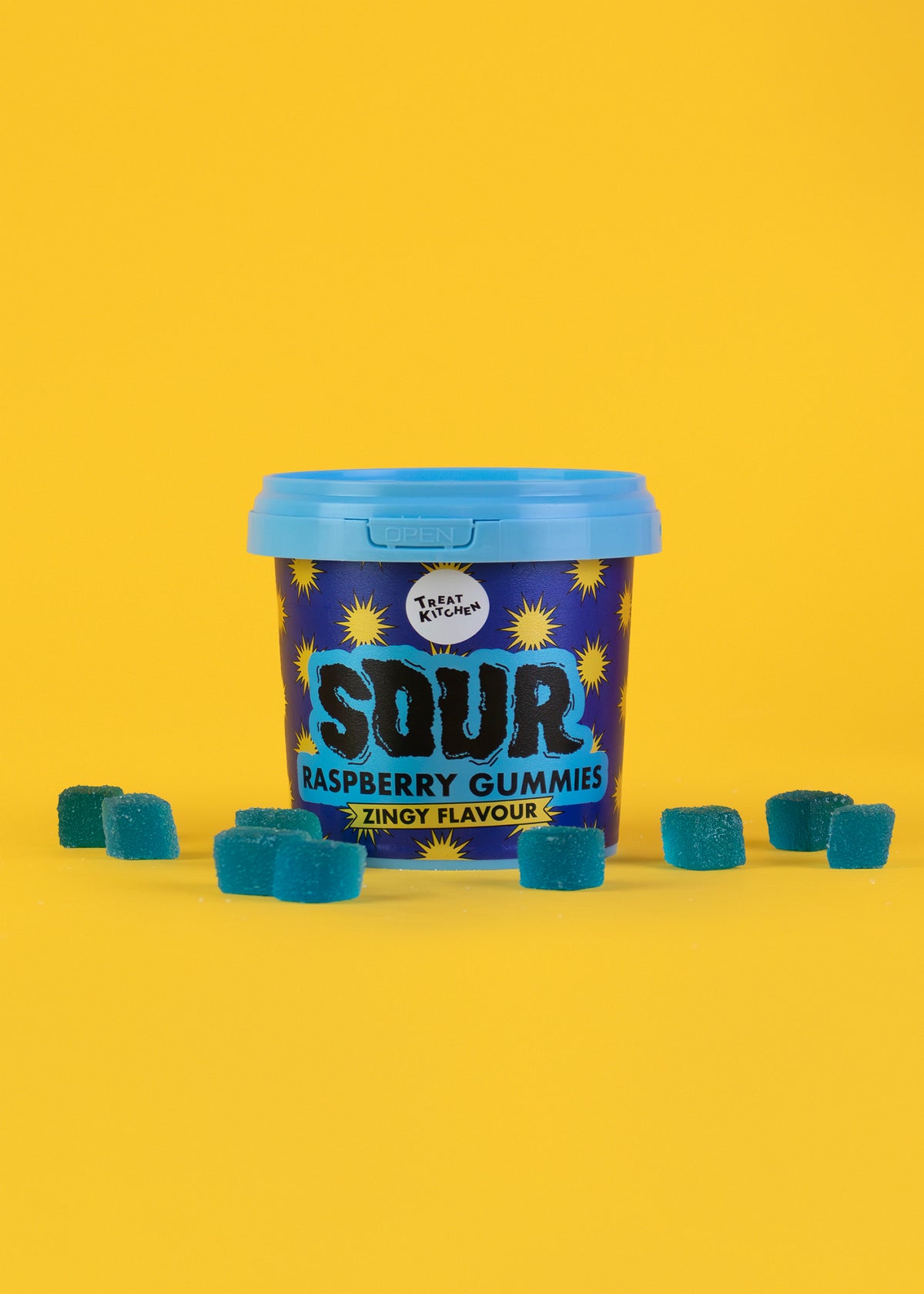 Very Sour Blue Raspberry Candy Sour Blue Raspberry Cubes Pot 150g – Treat Kitchen