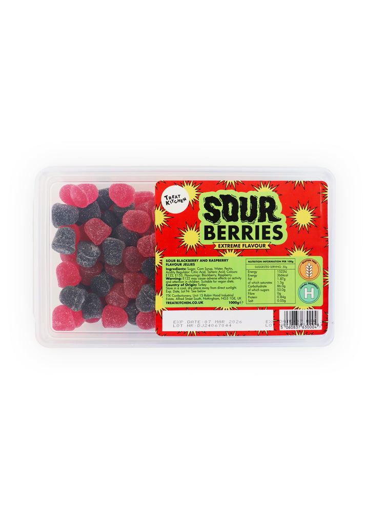 1KG of SOUR Mixed Berries Sweets (Vegan, Halal, Gluten Free)