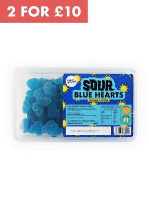 1KG of SOUR Blue Hearts Sweets (Vegan, Halal, Gluten Free)