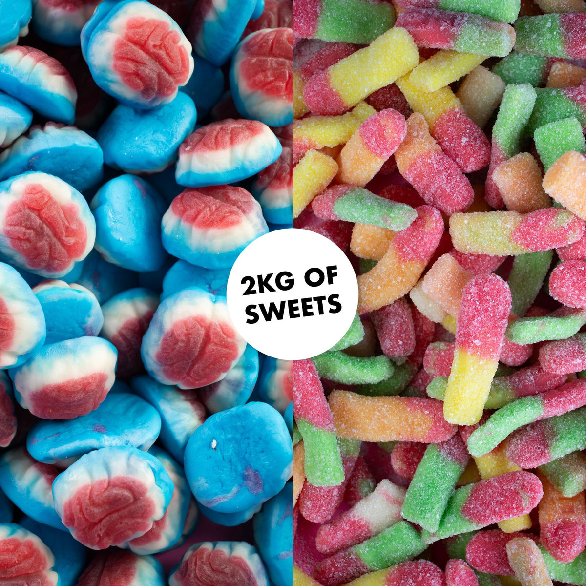 Spooky Mix 2kg – Sugared Fingers & Gummy Brains Pick and Mix