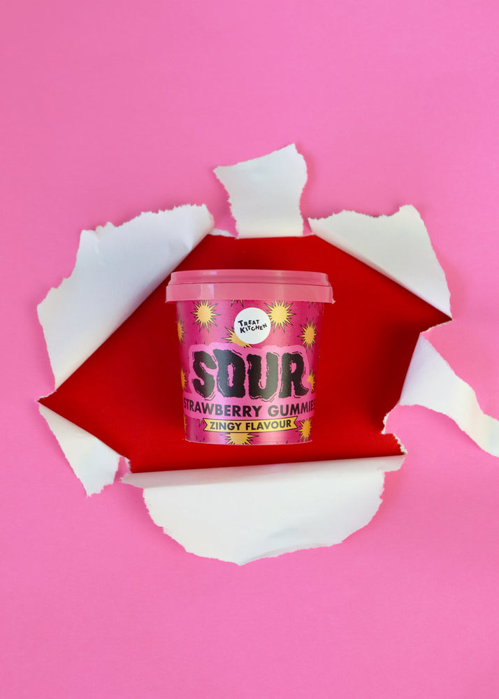 90g Pink Strawberry Flavour Super Sours Mini Tub