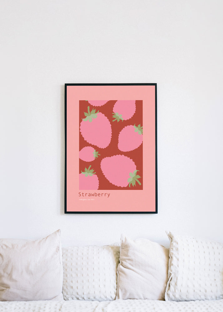 Strawberry Design Art Print A3 | Strawberry Wall Decor