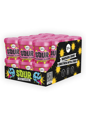 Case of 24 x 90g Pink Strawberry Flavour Super Sours