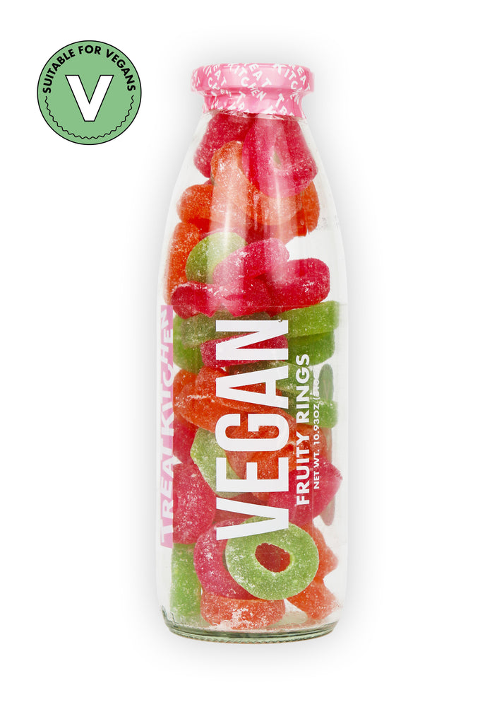Vegan - Fruity Rings Sweets in Glass Bottle, 310g