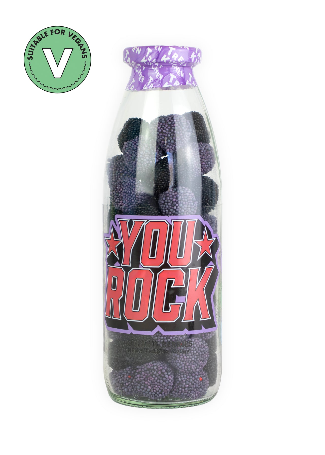 "You Rock" Vegan Message Bottle of Sweets