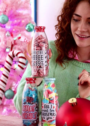 
                
                    Load and play video in Gallery viewer, &amp;quot;On The Nice List&amp;quot; Gummy Candy Cane Sweets in Message Bottle 360g
                
            