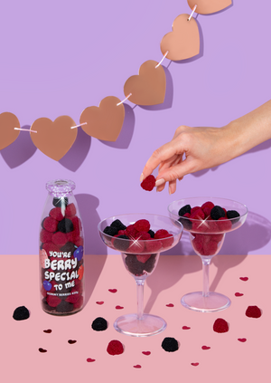 
                
                    Load image into Gallery viewer, &amp;#39;You&amp;#39;re berry special to me&amp;quot; Gummy Berries in a Glass Bottle 340g
                
            